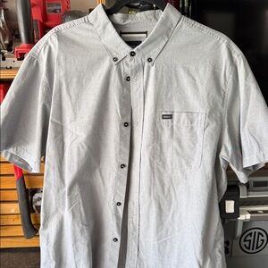 RVCA Light Gray Casual Button Down Shirt XL